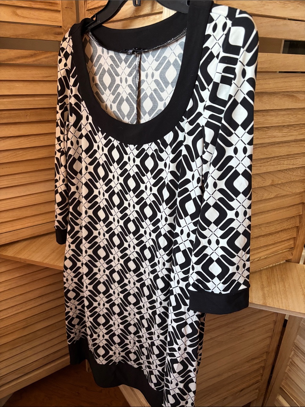 Tiana B Geometric Scoop Neck Women's Dress Large